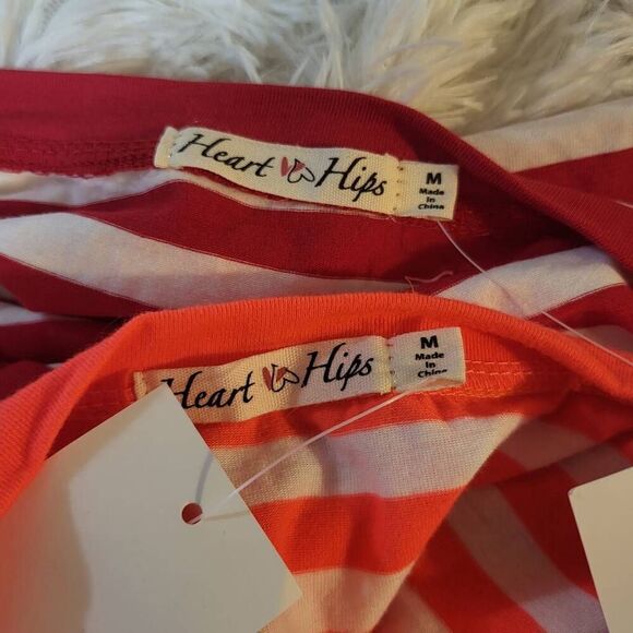 Bundle 2 Crew neck striped short sleeve tee t-shirt M - Picture 7 of 7